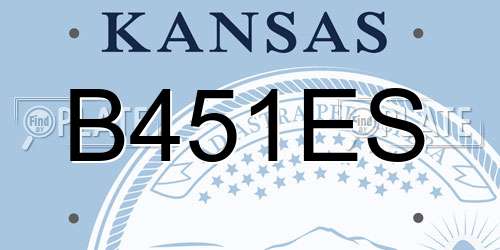 B451ES Kansas License Plate