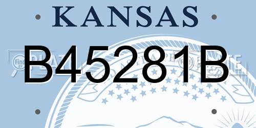 B45281B Kansas License Plate