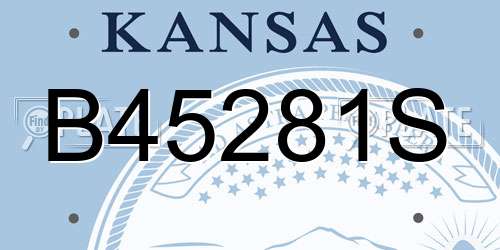 B45281S Kansas License Plate