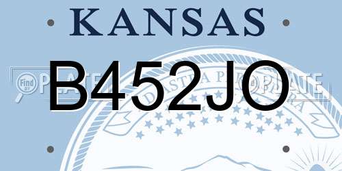 B452JO Kansas License Plate