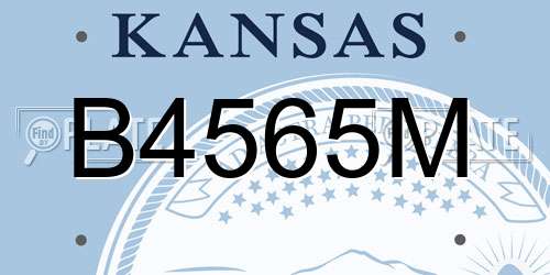 B4565M Kansas License Plate