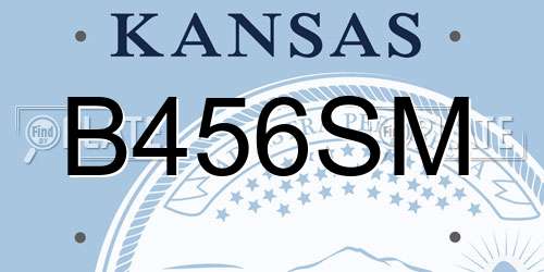 B456SM Kansas License Plate