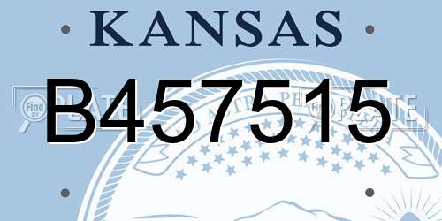 B457515 Kansas License Plate