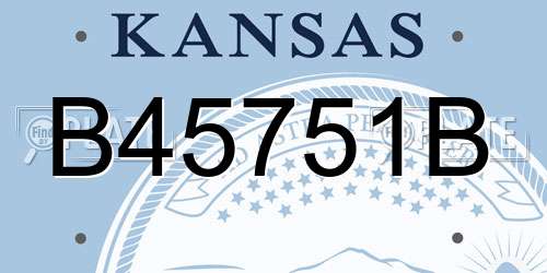 B45751B Kansas License Plate