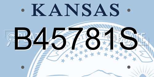 B45781S Kansas License Plate