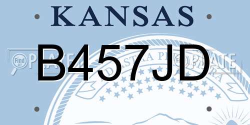 B457JD Kansas License Plate