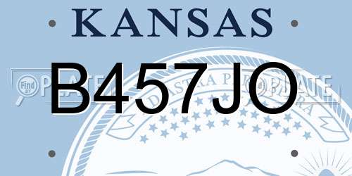 B457JO Kansas License Plate