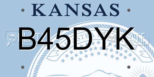 B45DYK Kansas License Plate