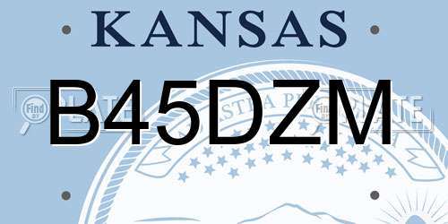 B45DZM Kansas License Plate