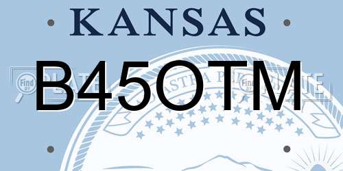 B45OTM Kansas License Plate