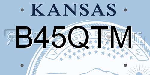 B45QTM Kansas License Plate