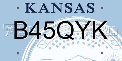 B45QYK Kansas License Plate
