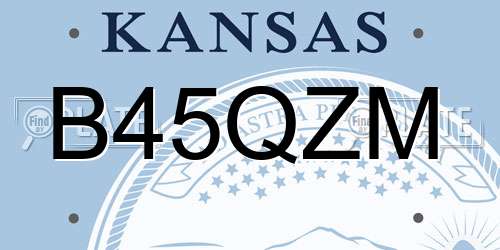 B45QZM Kansas License Plate