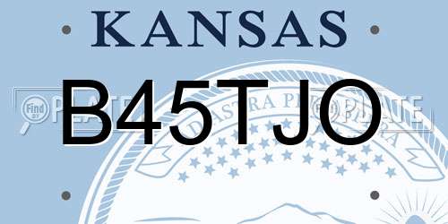 B45TJO Kansas License Plate
