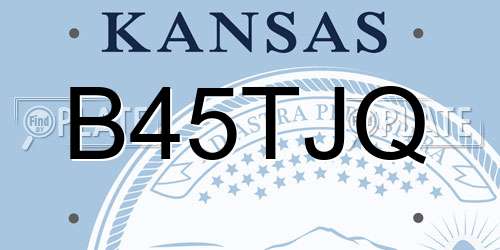 B45TJQ Kansas License Plate