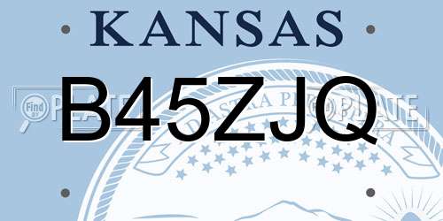 B45ZJQ Kansas License Plate