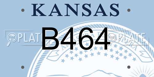 B464 Kansas License Plate