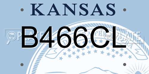 B466CL Kansas License Plate