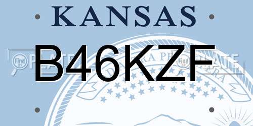 B46KZF Kansas License Plate