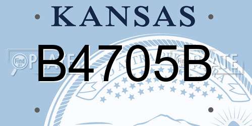 B4705B Kansas License Plate