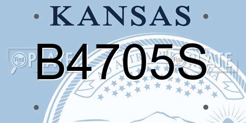 B4705S Kansas License Plate