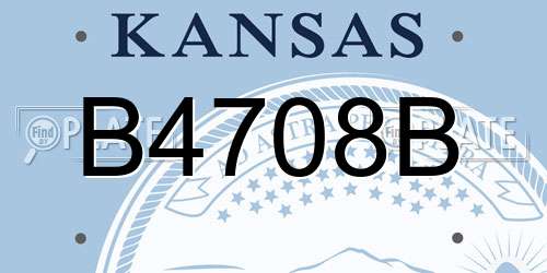 B4708B Kansas License Plate
