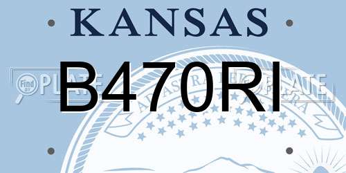 B470RI Kansas License Plate