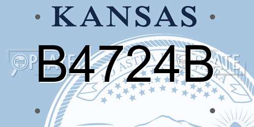 B4724B Kansas License Plate