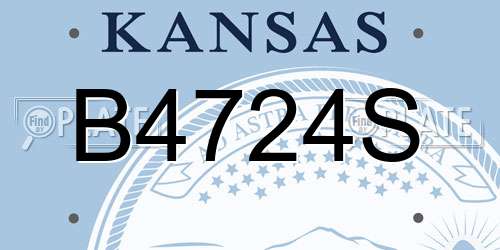 B4724S Kansas License Plate