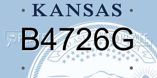B4726G Kansas License Plate