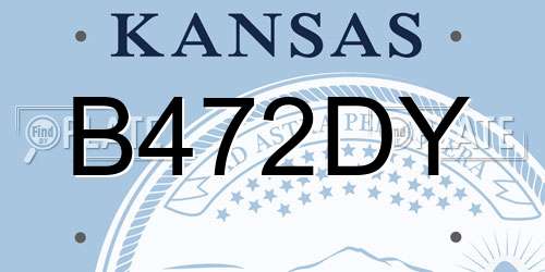 B472DY Kansas License Plate