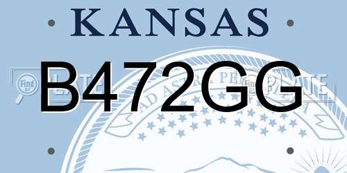 B472GG Kansas License Plate