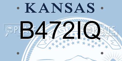 B472IQ Kansas License Plate