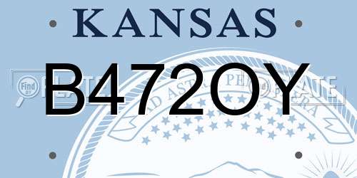 B472OY Kansas License Plate