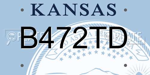 B472TD Kansas License Plate