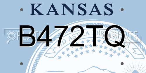 B472TQ Kansas License Plate