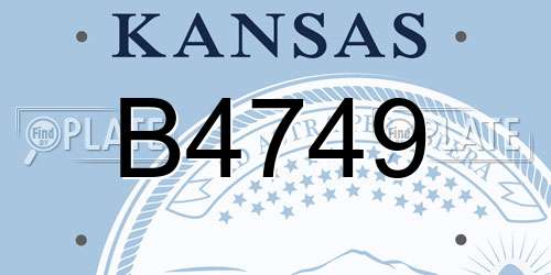 B4749 Kansas License Plate
