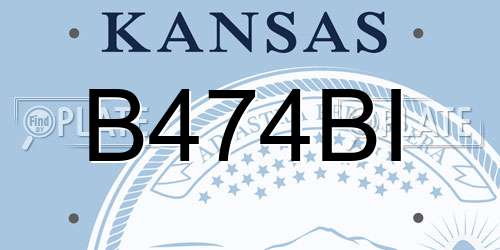 B474BI Kansas License Plate