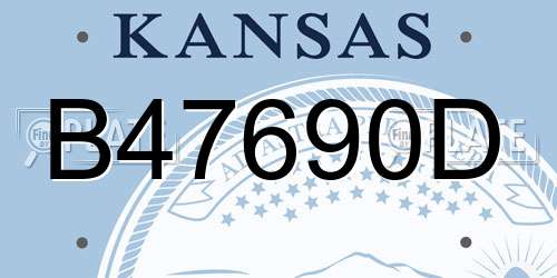 B47690D Kansas License Plate