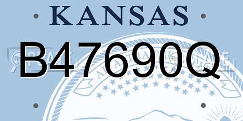 B47690Q Kansas License Plate