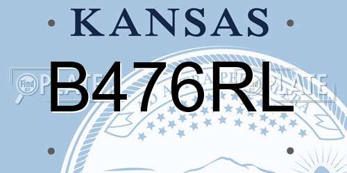 B476RL Kansas License Plate