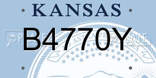 B4770Y Kansas License Plate