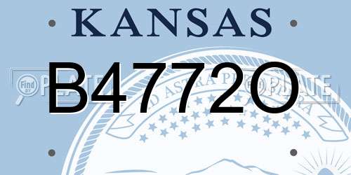 B4772O Kansas License Plate
