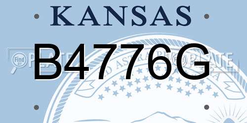 B4776G Kansas License Plate