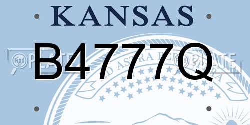 B4777Q Kansas License Plate