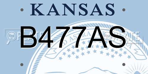 B477AS Kansas License Plate