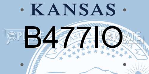 B477IO Kansas License Plate