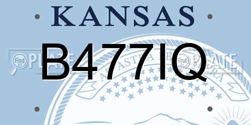 B477IQ Kansas License Plate