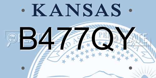 B477QY Kansas License Plate
