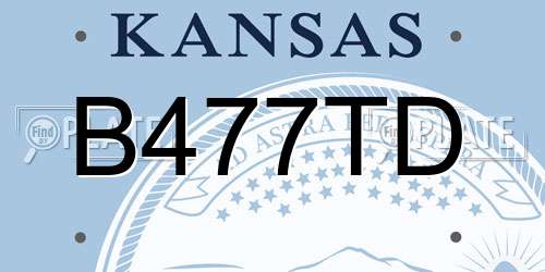B477TD Kansas License Plate